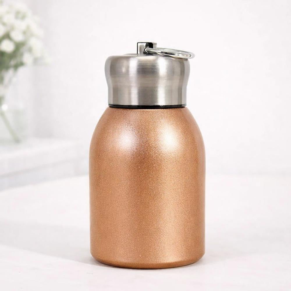 Термос из нержавеющей стали 316 с крышкой и кольцом для переноски 300 мл Золотистый (37-зол-124705)