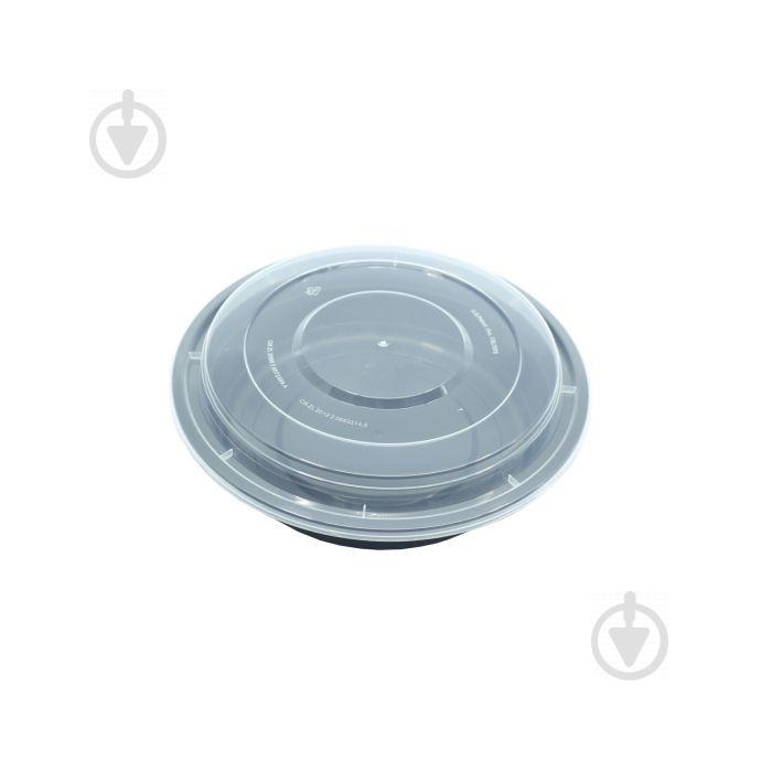 Емкость полипропиленовая Super Win круглая с крышкой для СВЧ Черная 710 мл 50 шт/уп (08003)