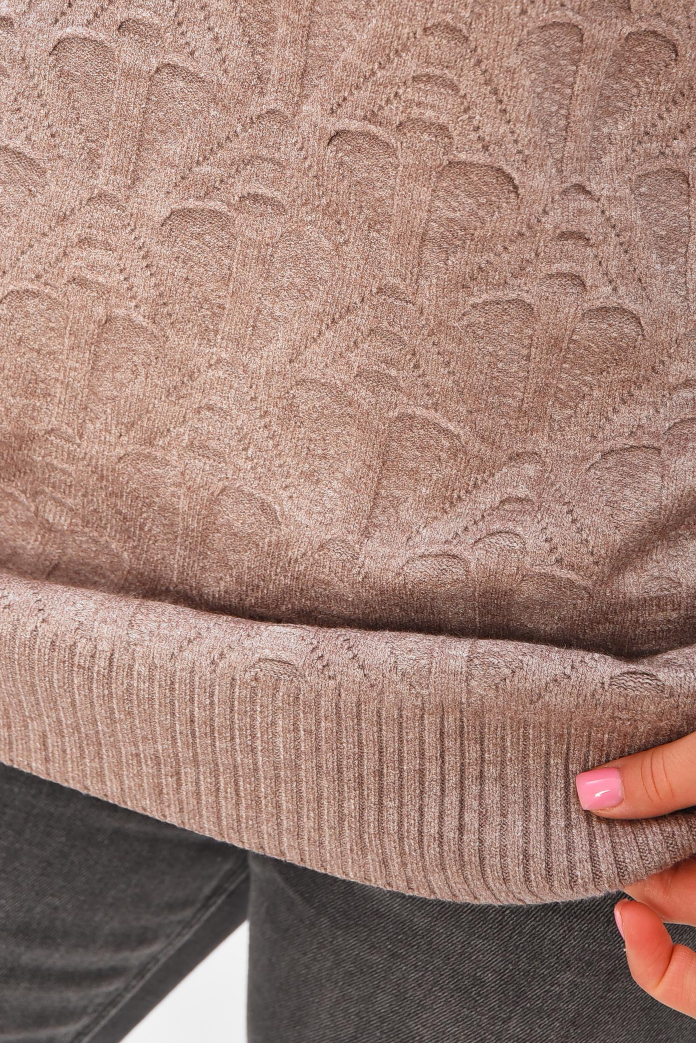 Светр жіночий 206583 однотонний L-XL Сірий (206583_!335341_46-48) - фото 4