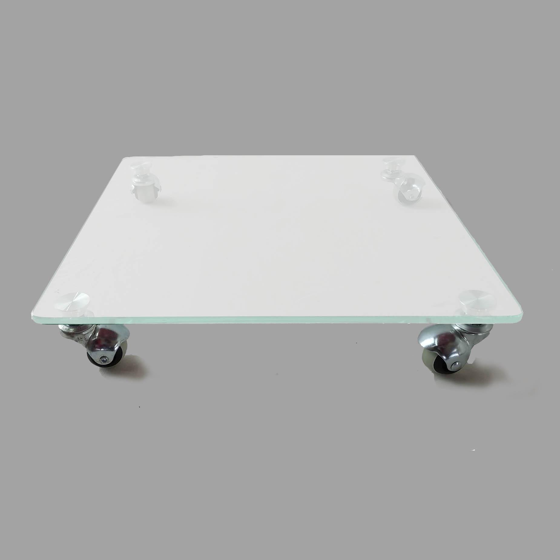 Підставка для квітів Commus ULTRA VI Kv40 s8-10rez скляна на прогумованих коліщатках 40x40 см Білий (15344068)