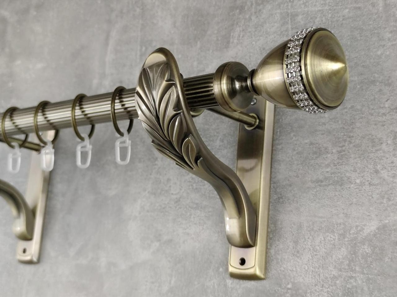 Карниз MStyle металлический для штор однорядный Етерния 25 мм рифленый 300 см Антик (5011065)