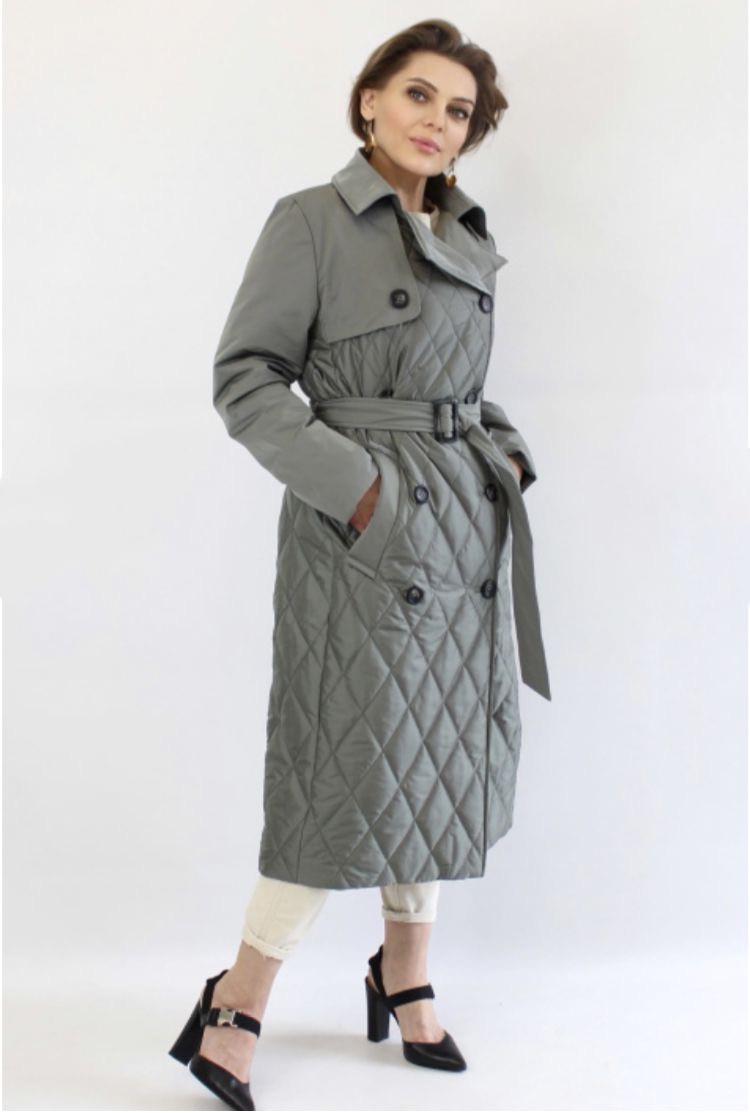 Плащ-тренч женский Lui стеганный р. 54 Фисташковый - фото 3