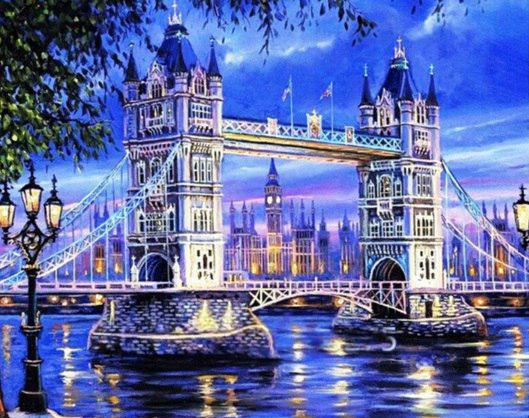 Алмазная мозаика My Art Лондонский мост на подрамнике квадратные алмазы 40х50 см (12130478)