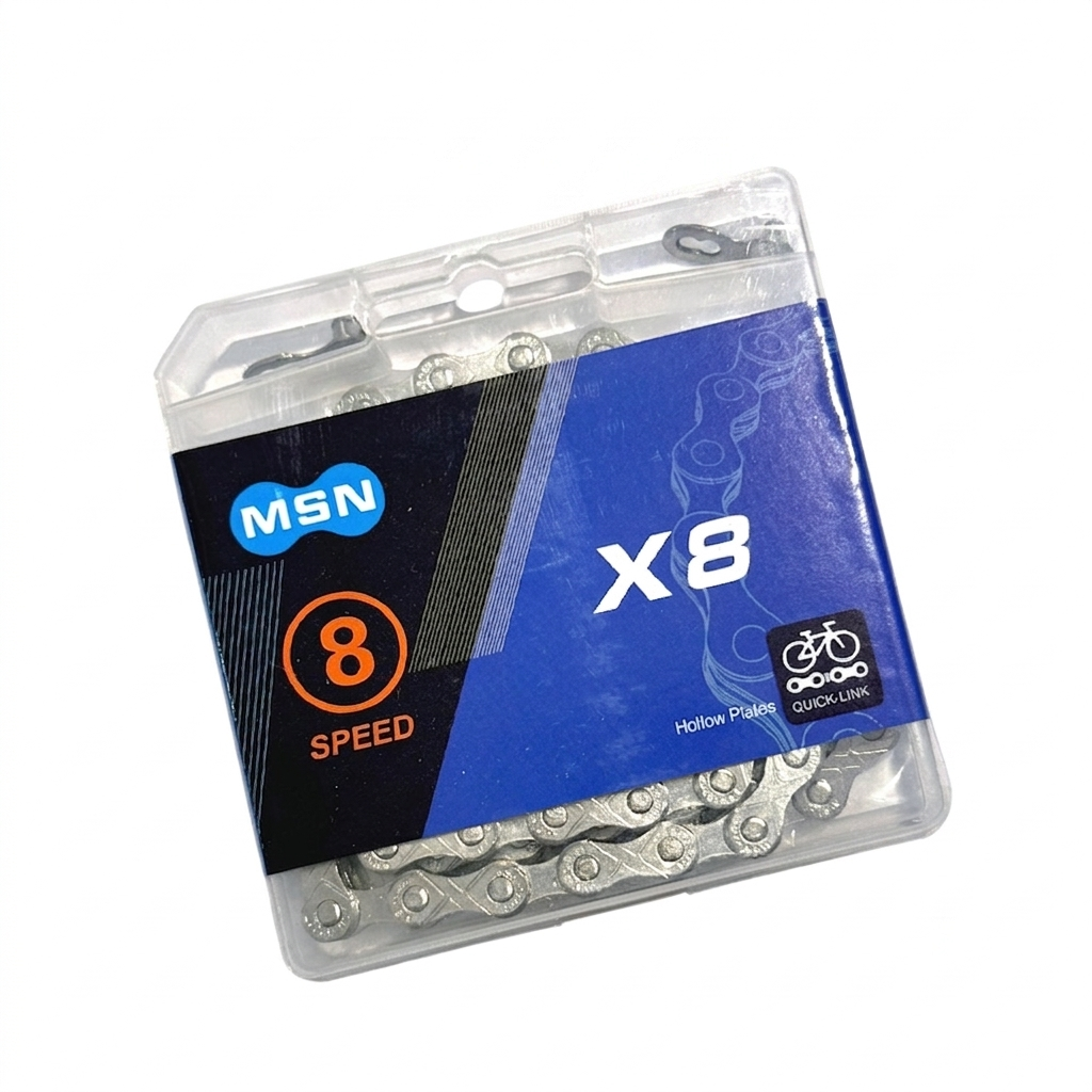 Цепь велосипедная MSN 8 скоростей с замком 116 звеньев (XZ-AFT-250)