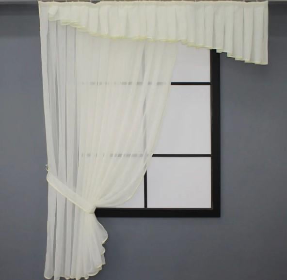 Занавеска на кухню 150х170 см Молочный (00к 59-895)