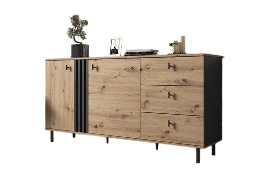 Комод MARCOS 2D3S с выдвижными ящиками Дуб артизан/Антрацитовый (ART2131) Комод MARCOS 2D3S с выдвижными ящиками Дуб артизан/Антрацитовый (ART2131)