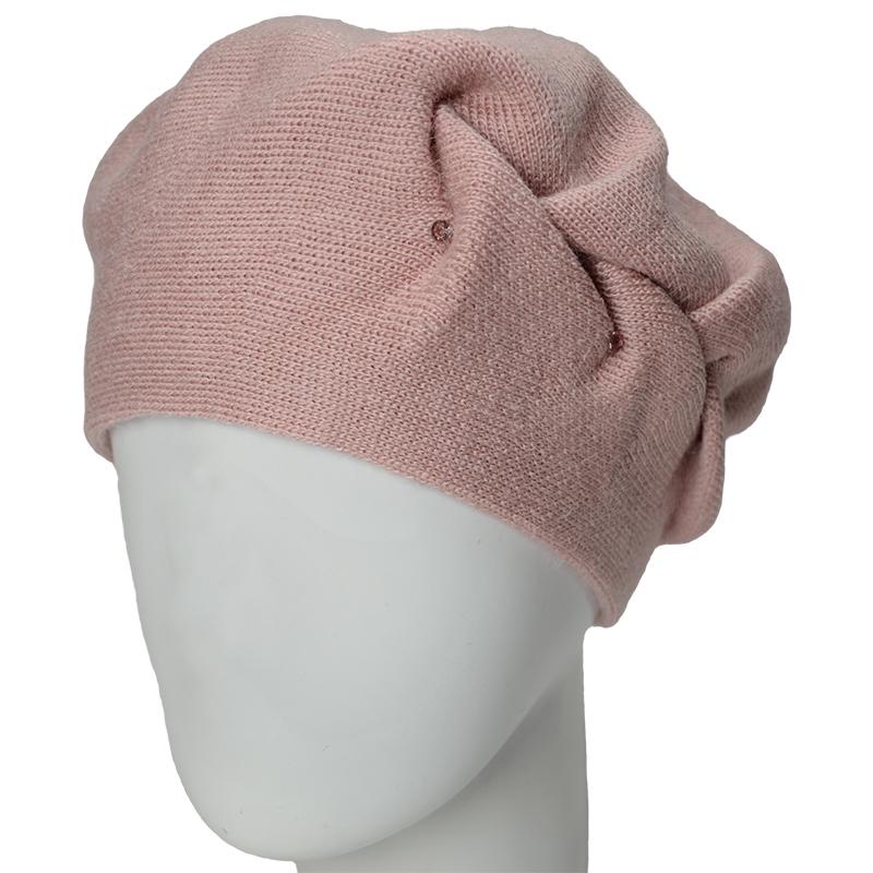 Берет женский Lirus Жаклин двойной на стойке Пудровый (159466)