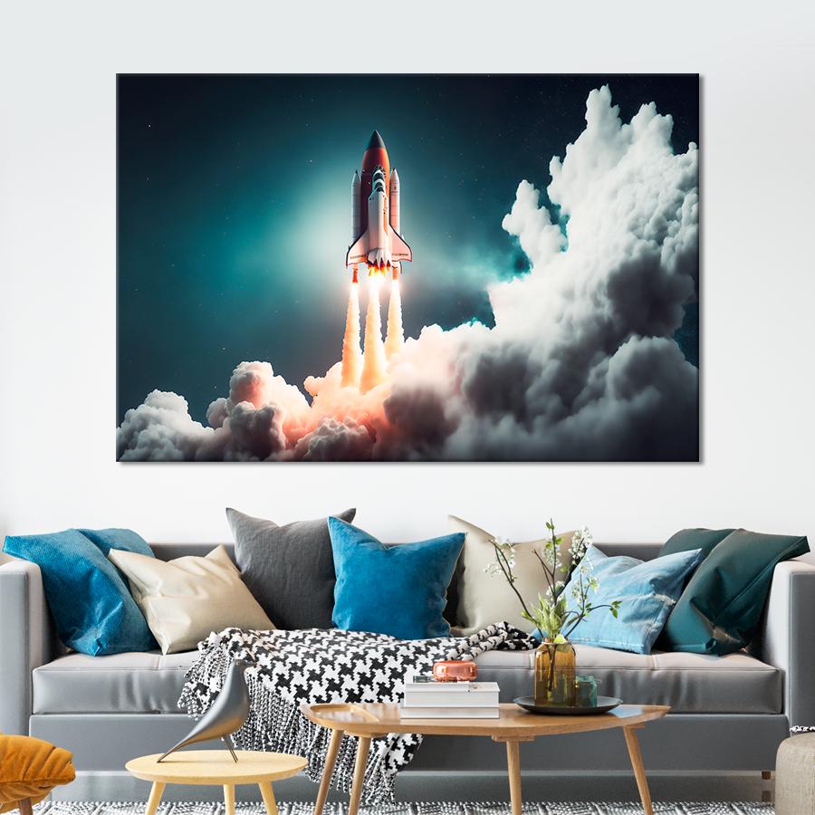Картина космос Космическая ракета 80x54 см (A1297-1)