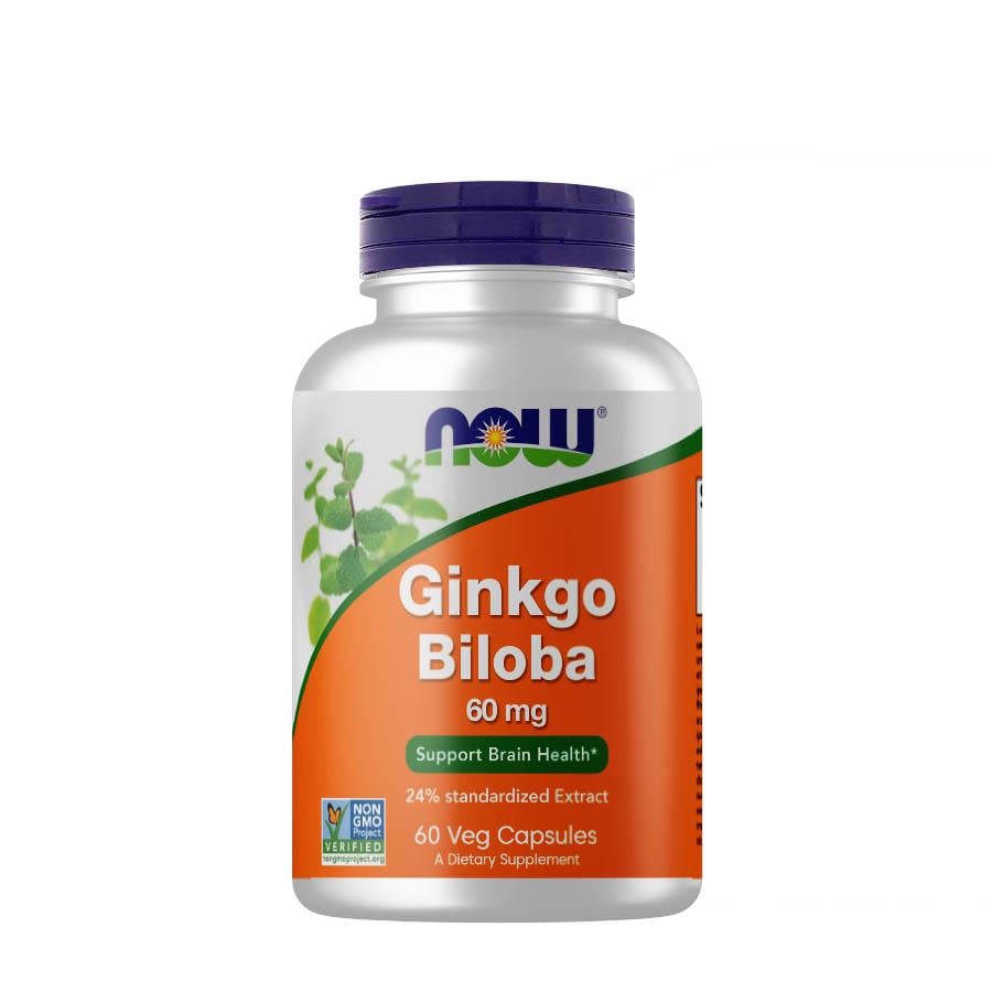 Натуральна добавка NOW Ginkgo Biloba 60 мг 60 вегакапс. (2570)