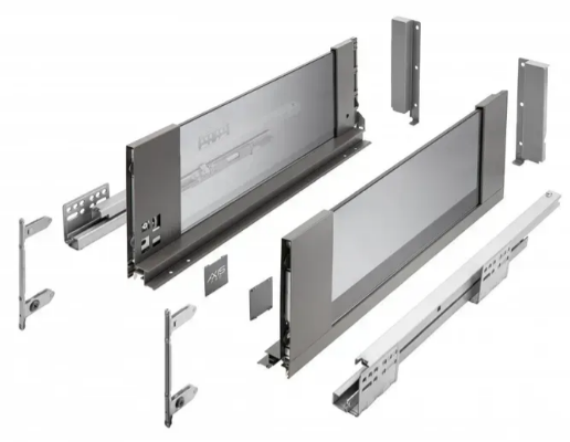 Выдвижная система GTV AxisPro l-450 мм высокий H=167 со стеклянными боковинами Графитовый (PB-AXISPRO-GLASS-KPL450C)