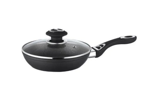 Сковорода зі скляною кришкою Bohmann та тришаровим мармуровим покриттям 24 см (28678596)