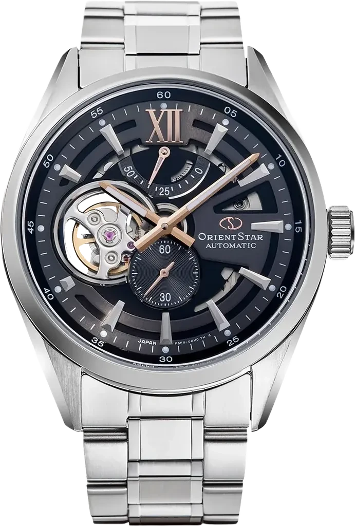 Наручний годинник чоловічий Orient Star Modern Skeleton RE-AV0136N00B з сталевим корпусом/сапфіровим склом WR 100 м Чорний (3124658610)