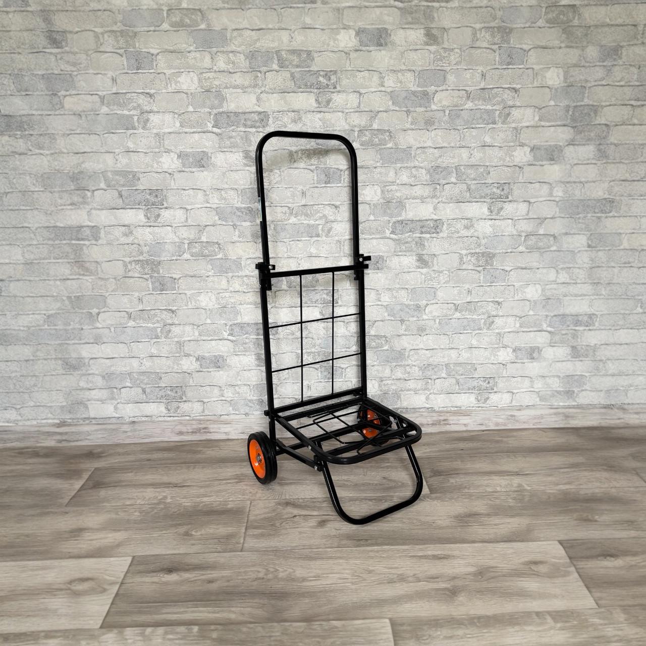 Хозяйственная тележка Міць с усиленными колесами большая Черно-оранжевый (2815823454)