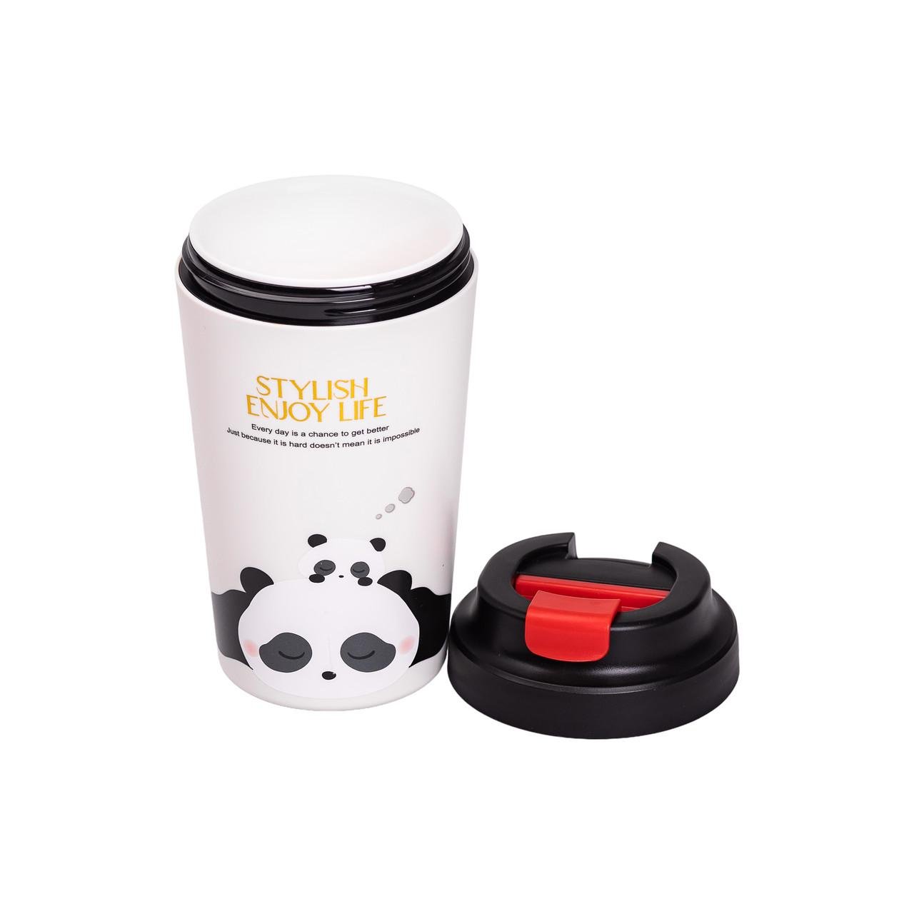 Термокухоль Panda з керамічною колбою 380 мл Чорний (5454) - фото 5 Термокухоль Panda з керамічною колбою 380 мл Чорний (5454) - фото 5