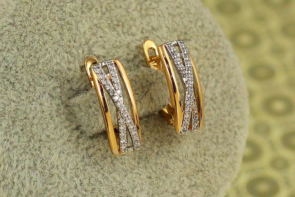 Серьги Xuping Jewelry перекресток с родием 1,7 см Золотистый (2571100550)