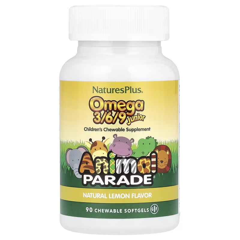 Омега 3/6/9 NaturesPlus Source of Life Animal Parade для подростков с натуральным лимонным вкусом 90 капс.
