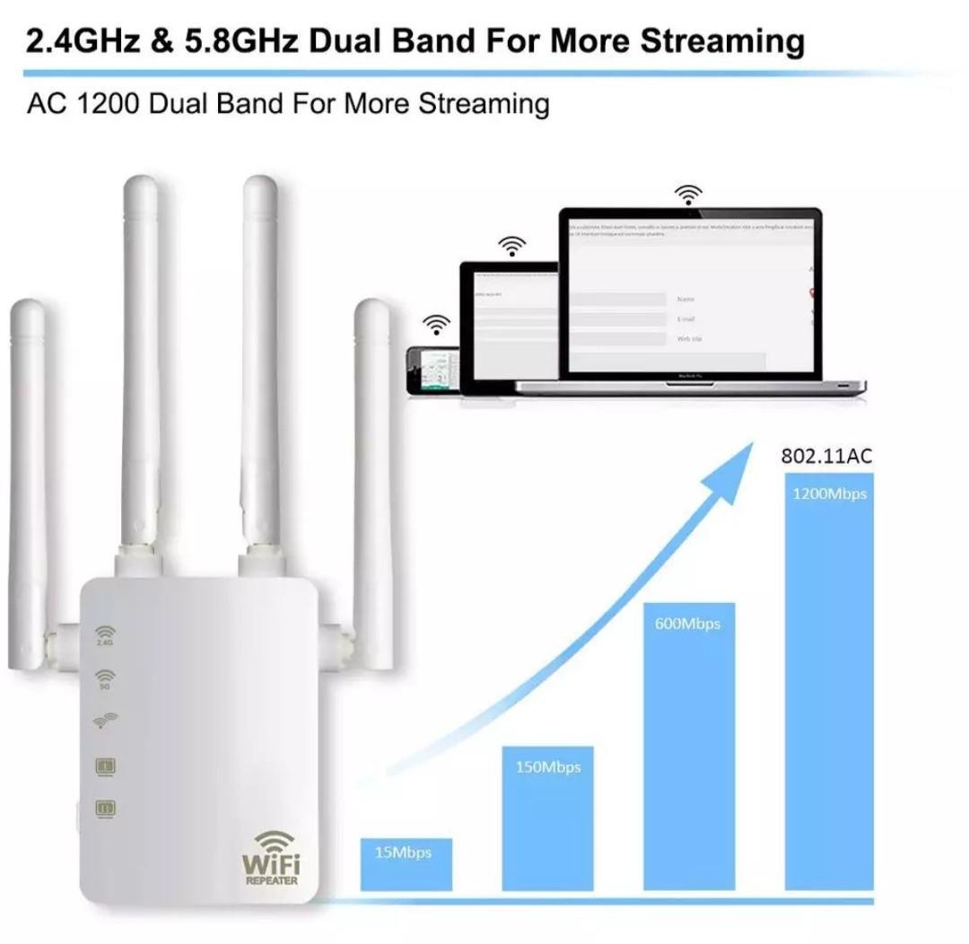 Ретранслятор Wi-Fi Kebidu 300/1200 Мбіт/с 2,4/5G Білий (000129) - фото 6