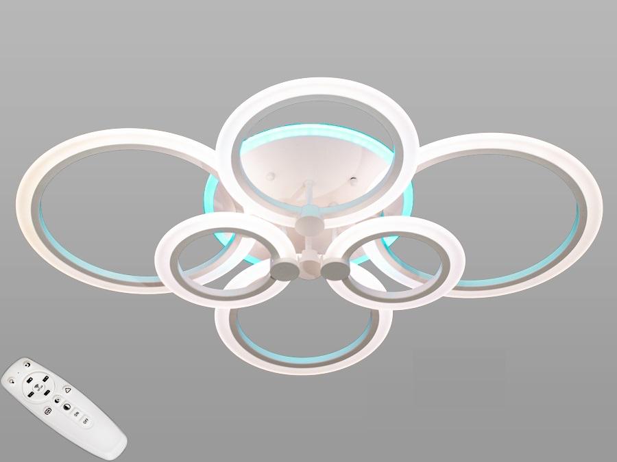 Люстра потолочная Octav с диммером и RGB подсветкой 105 Вт (A8022/6 ВтH LED)