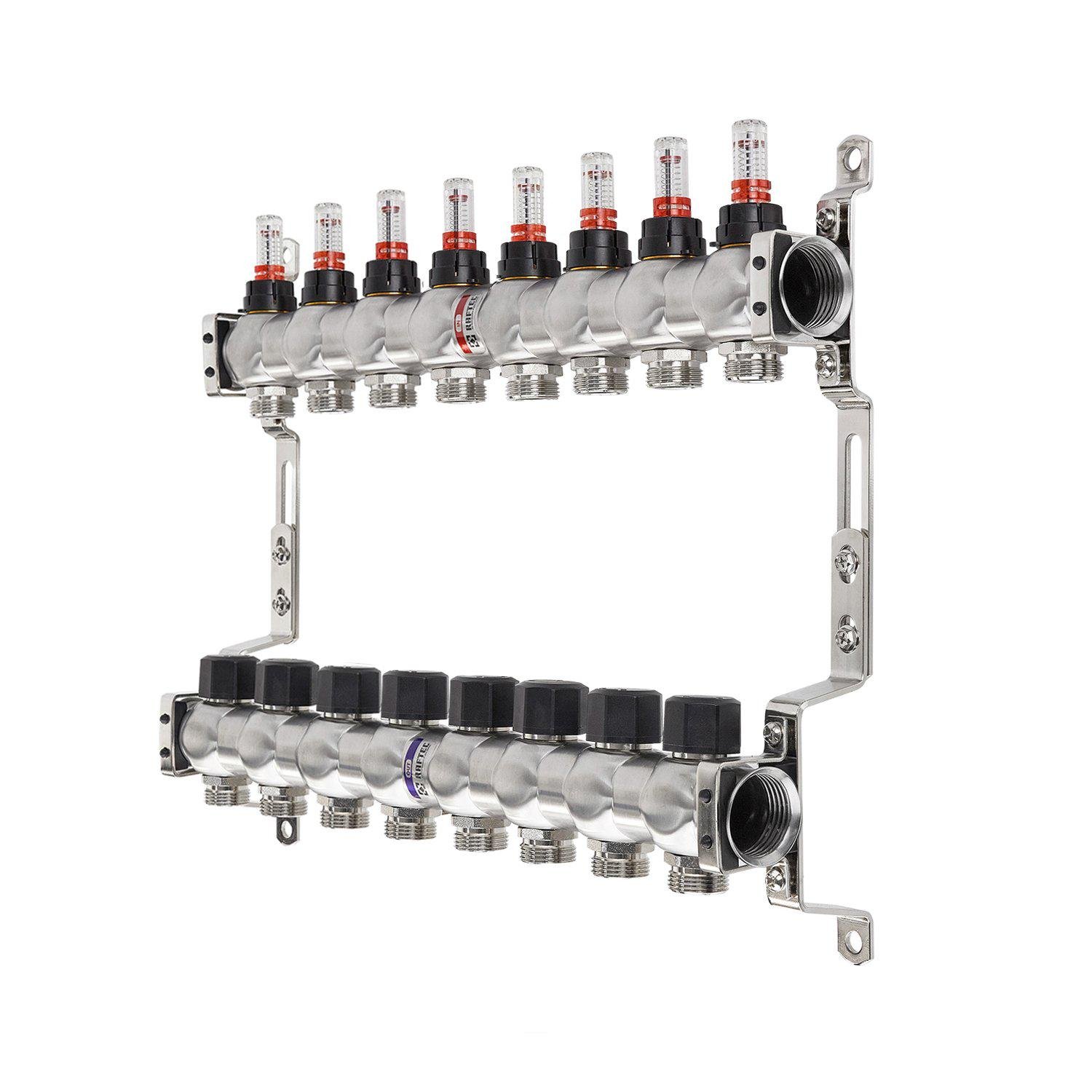 Коллектор с расходомерами Raftec RC03-08 1"x8 - фото 5