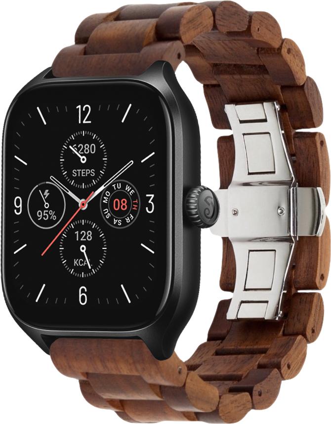 Ремешок деревянный WoodLock для Amazfit GTS 4/Mini Brown (29509-30)
