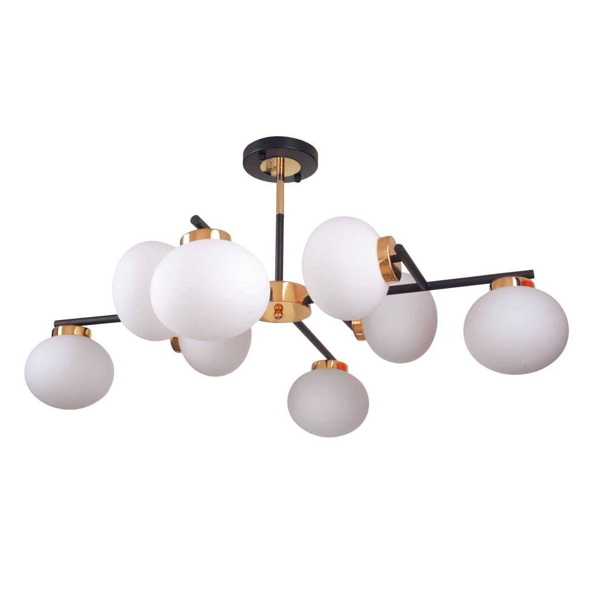 Люстра стельова лофт BL-924S/8 E27 BK/G молекула на 8 плафонів