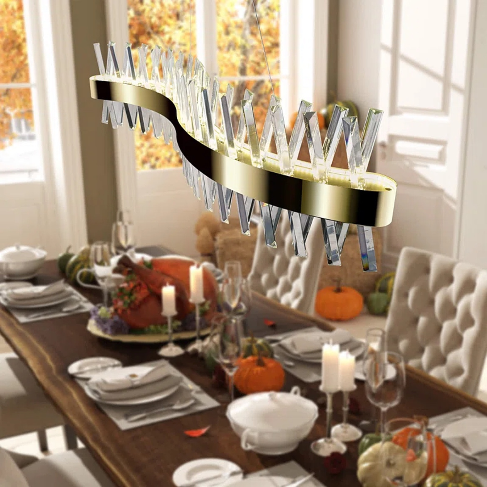 Люстра видовжена з кришталевоподібними паличками 100 см (7006-1000S) - фото 3