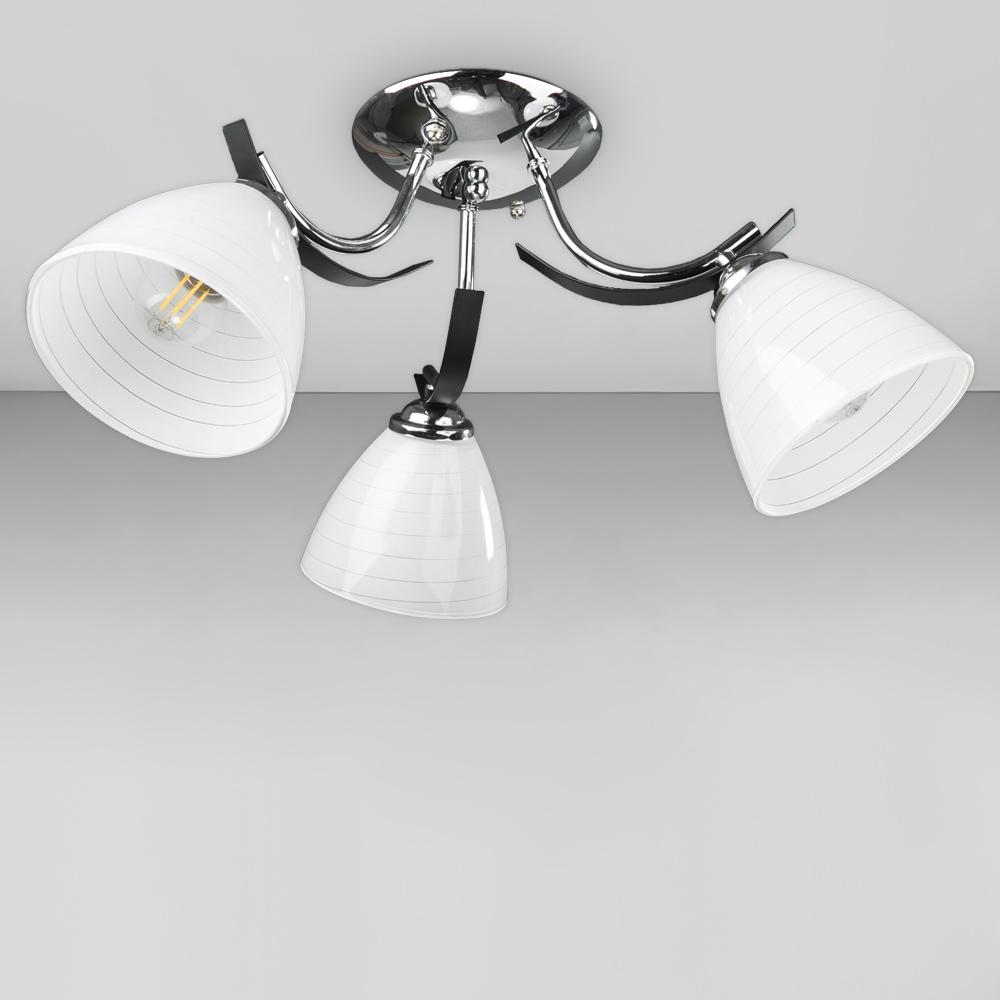 Люстра стельова Light House DL-18386/3 Чорний/Хром/Білий Люстра стельова Light House DL-18386/3 Чорний/Хром/Білий