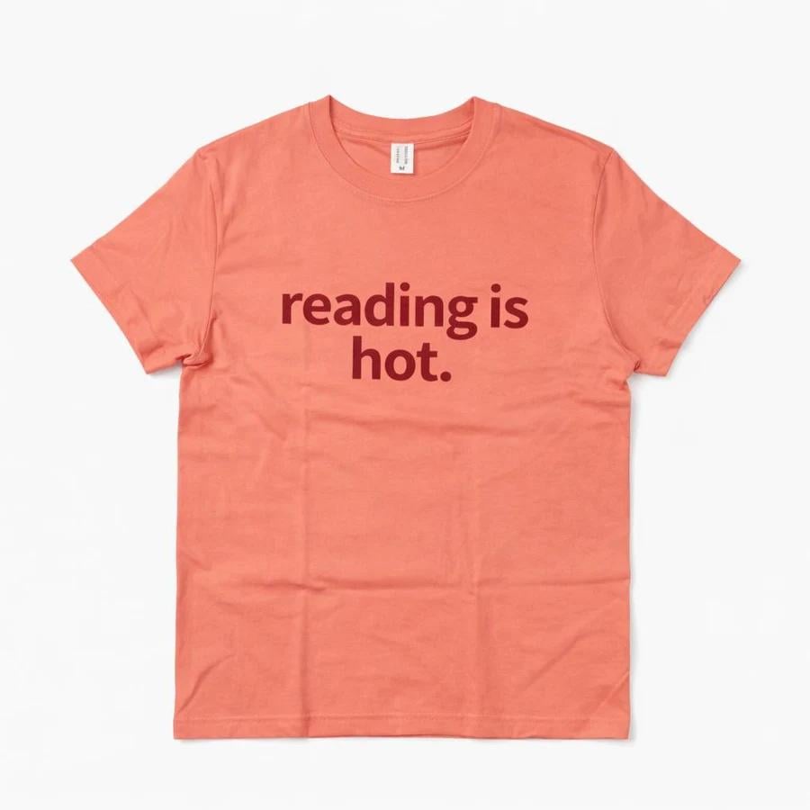 Футболка женская Reading is Hot SM Коралловый (SU-TK-005)