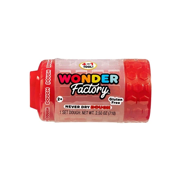 Маса для ліплення незастигаюча Wonder Factory 71 г без глютену від 2 років Червоний (SKU-287) Маса для ліплення незастигаюча Wonder Factory 71 г без глютену від 2 років Червоний (SKU-287)
