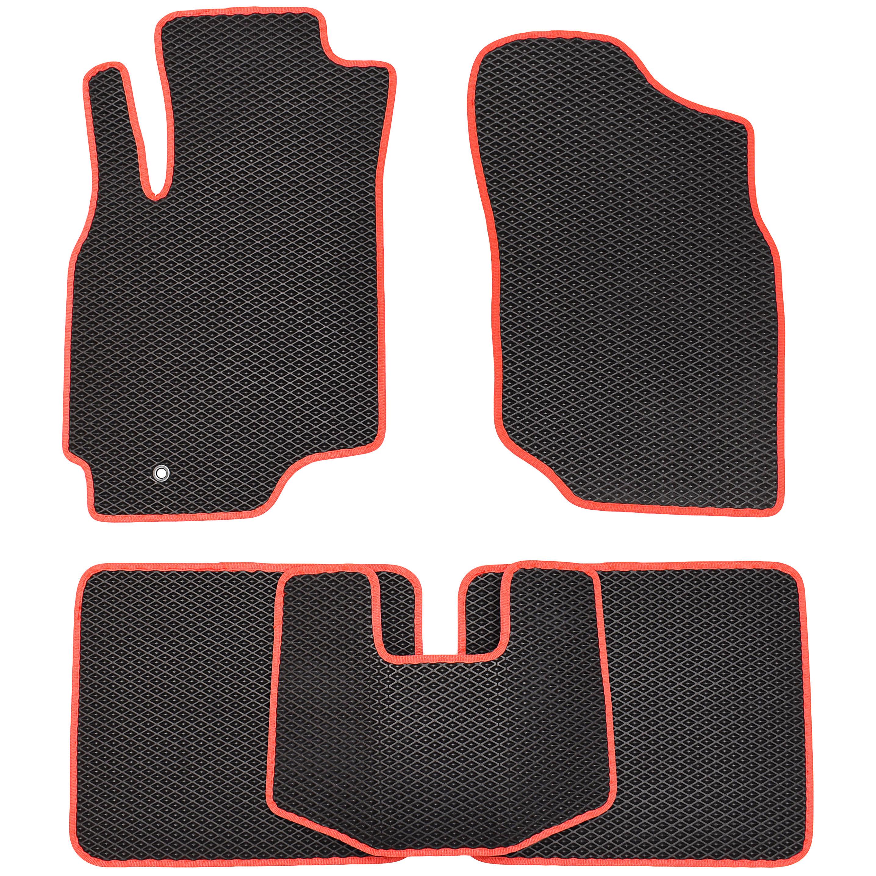 Коврики в салон Kinetic для Mitsubishi Lancer 9 '04-09 EVA-полимерные Черный/Красный Коврики в салон Kinetic для Mitsubishi Lancer 9 '04-09 EVA-полимерные Черный/Красный