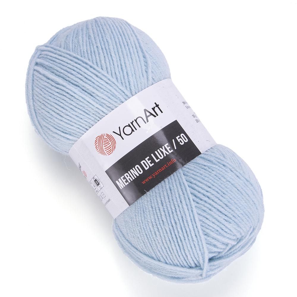 Пряжа YarnArt Merino De Luxe 215a Блакитний (6044)