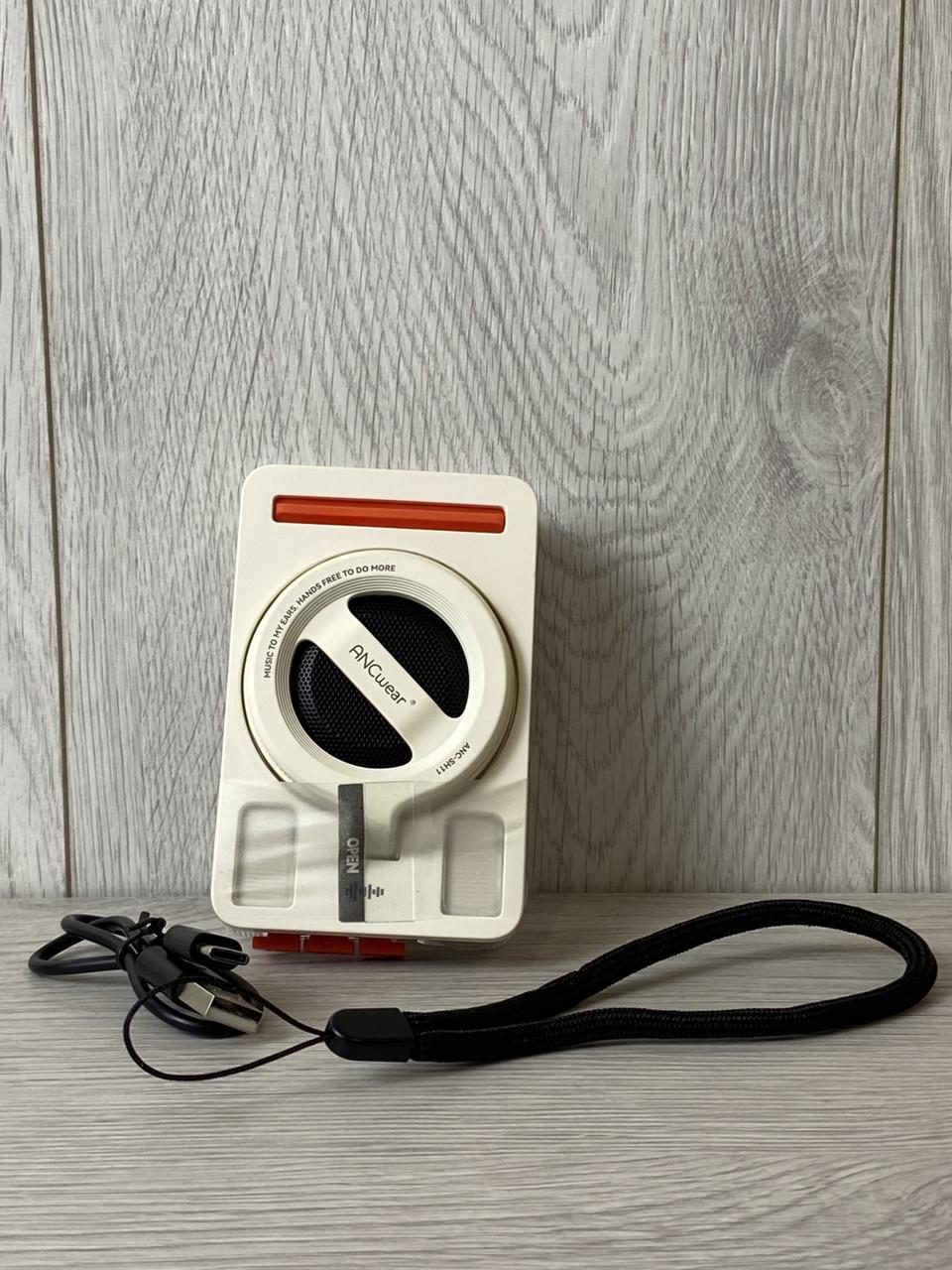 Колонка портативна Bluetooth ANCwear з TF-картою та підставкою для телефону Bluetooth 5.4 Білий