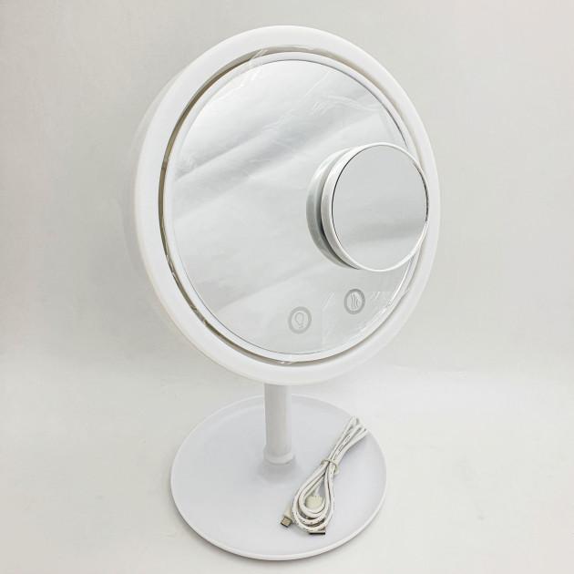 Косметичне дзеркало Cooling Beauty Mirror настільне кругле з LED підсвічуванням - фото 12