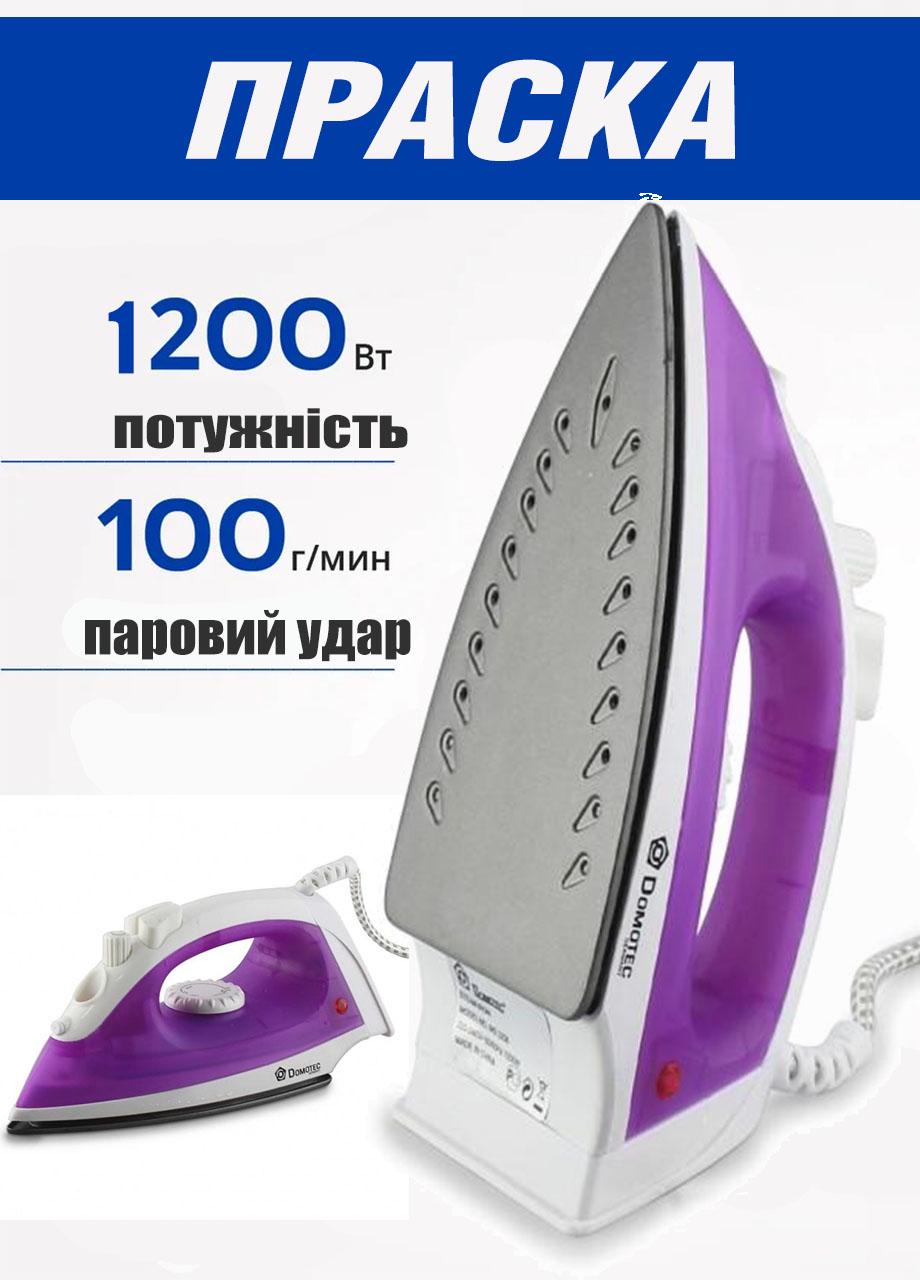 Утюг с тефлоновым покрытием Domotec MS 2208 1200 Вт Фиолетовый (8879МХ) - фото 2