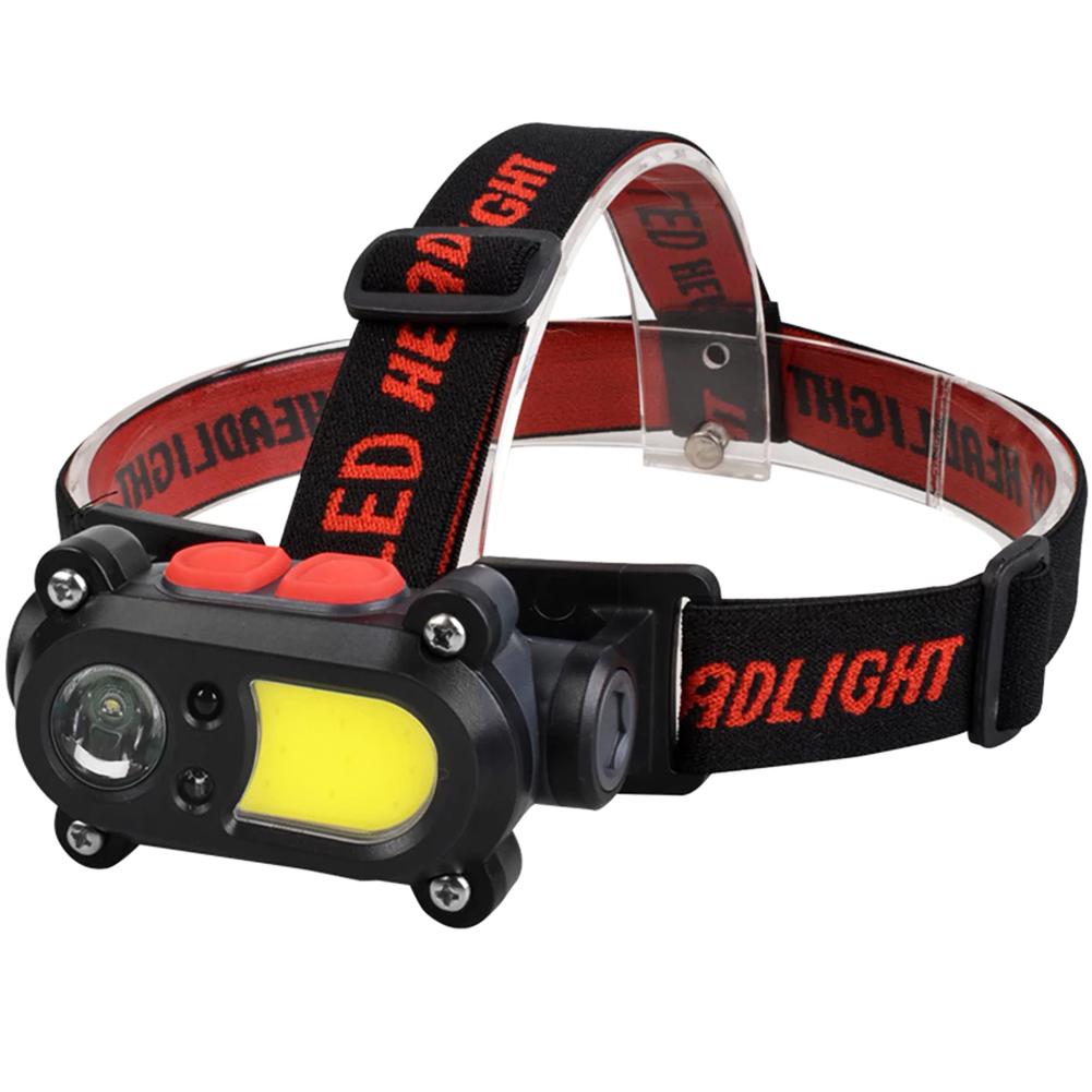 Фонарь налобный светодиодный Bailong BL-208-ХРЕ-COB водостойкий с датчиком движения