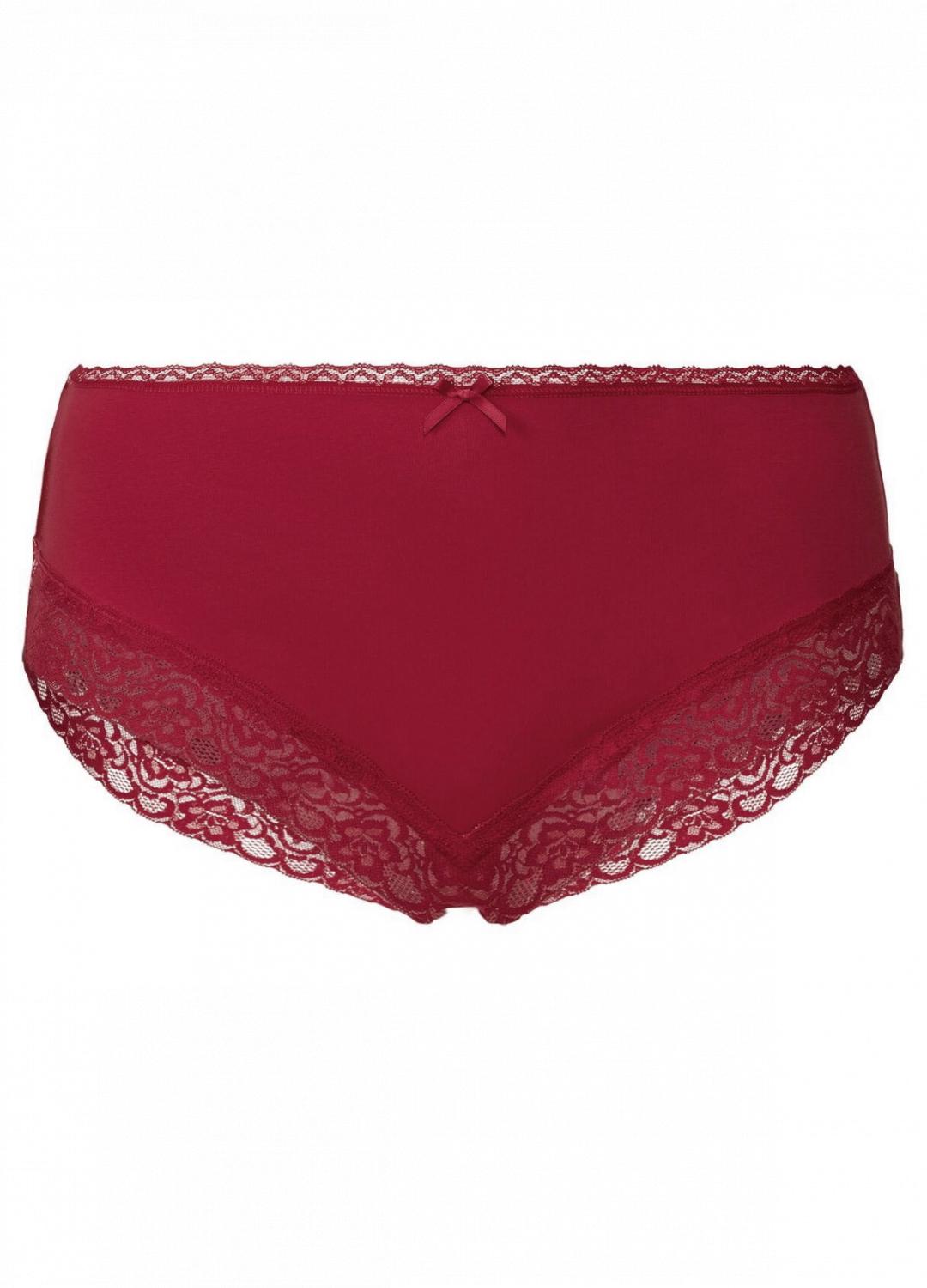Трусики-хипстеры женские Esmara 334486 высокие кружевные 3XL Бордовый (73870)
