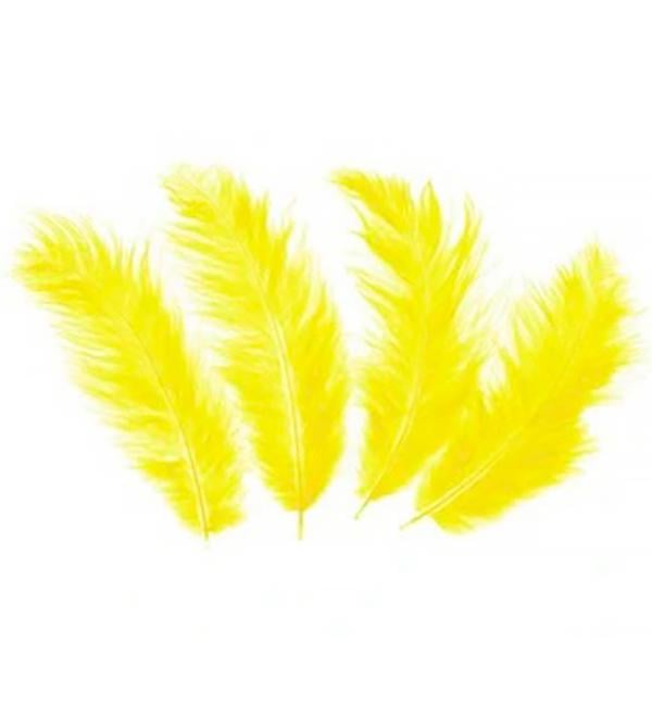 Перья для декора натуральные 10 г Жёлтый (514596)