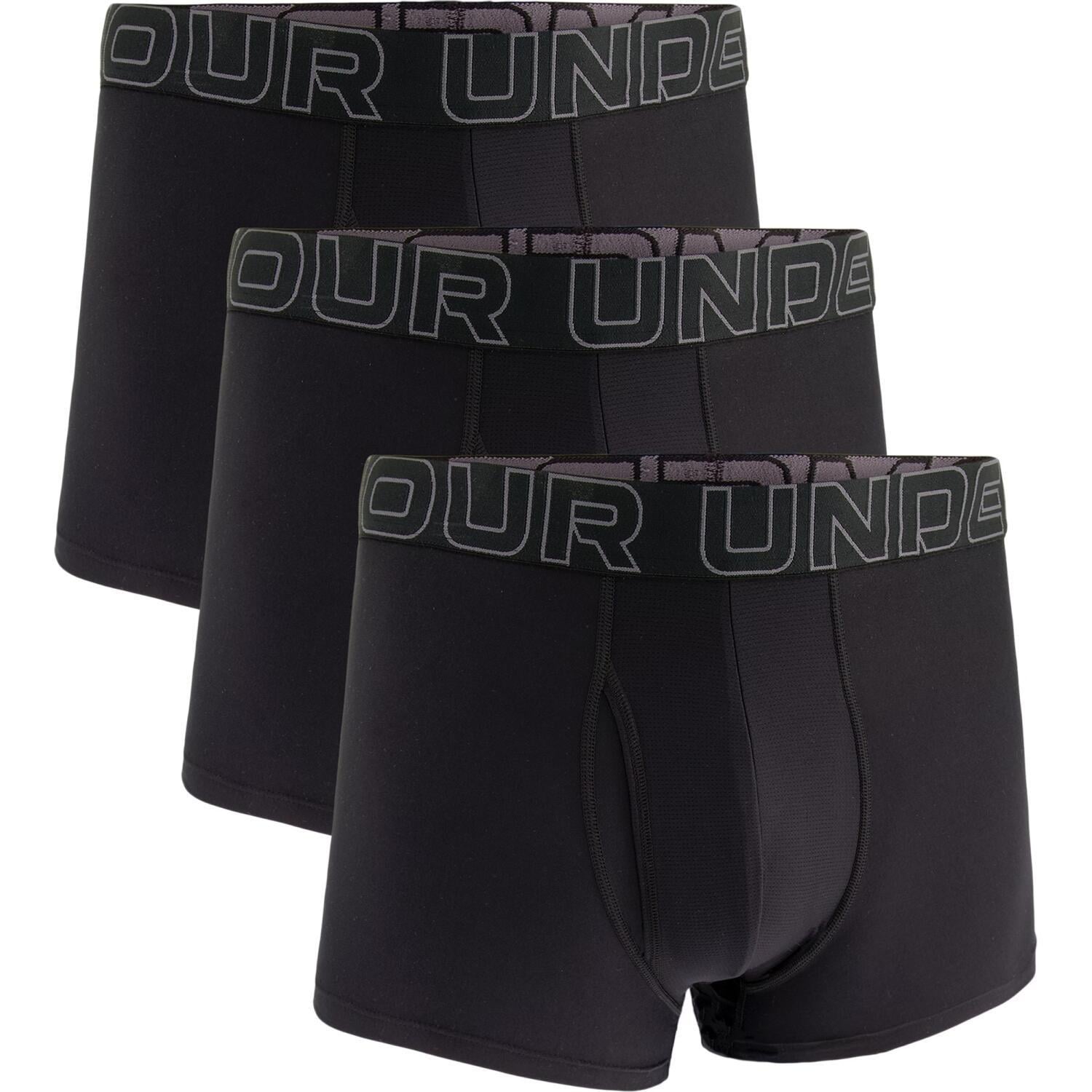 Трусы боксерки Under Armour PERFORMANCE TECH 3IN 3-PACK BOXERJOCK 1383882-001 3 пары S Черный (46501-45)