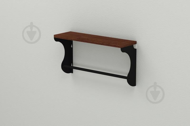 Полка настенная Ferrum-decor Юзиби 270x500x150 металл Черный ДСП Венге 16 мм (UZI0003)