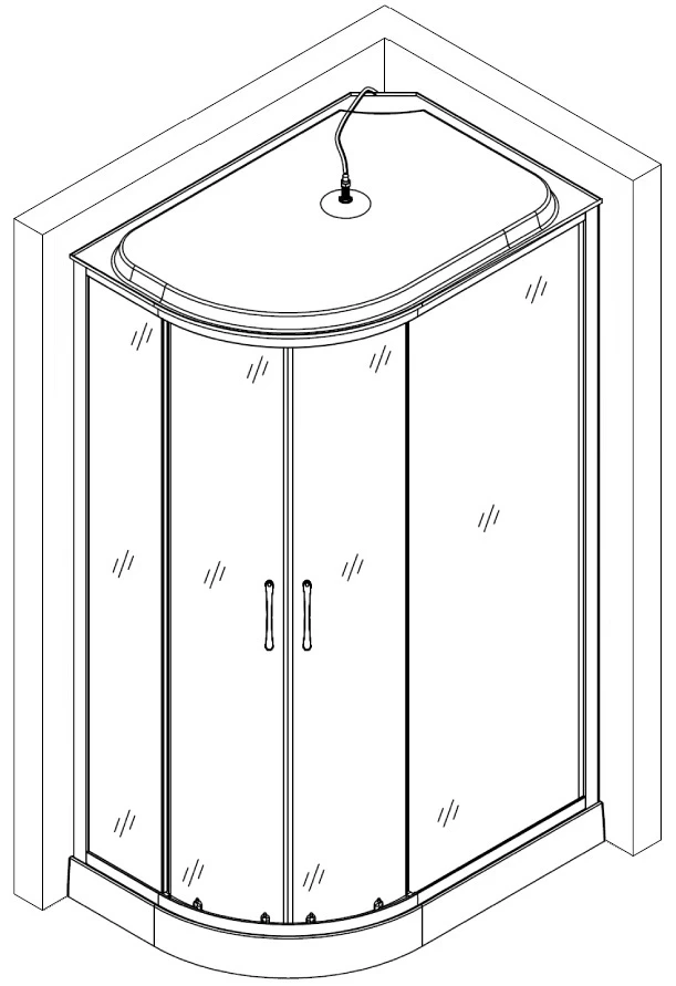 Душовий бокс асиметричний правий REGA L120GBSR L120BR BRV 3 уп. - фото 7