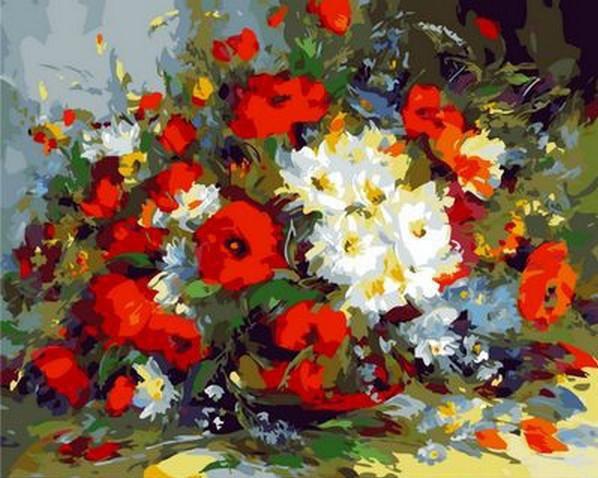 Картина по номерам Mariposa Маки и ромашки 40x50 см (Q910)