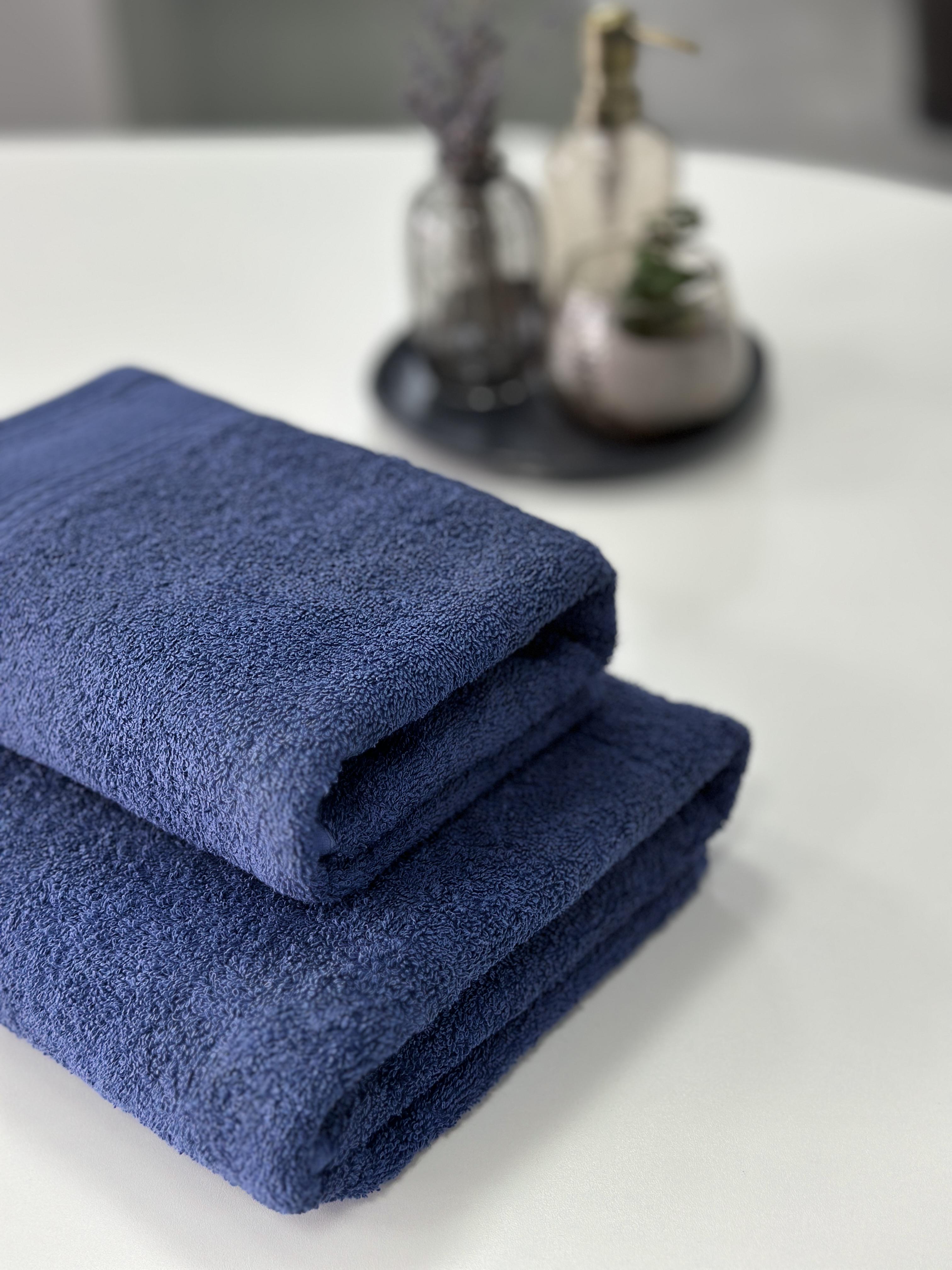 Комплект махровых полотенец Легкий бриз 450 г/м2 100% хлопок 50х90/70х140 см Синий - фото 7