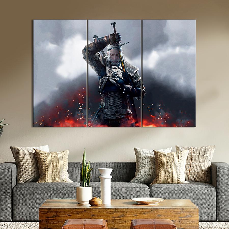 Настенний декор Геральт с мечом Дикая охота 156x100 см (A226-3)