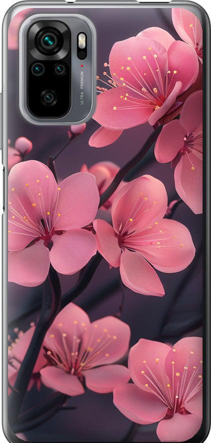Чехол на Xiaomi Redmi Note 10 Пурпурная сакура (6075t-2277-42517)