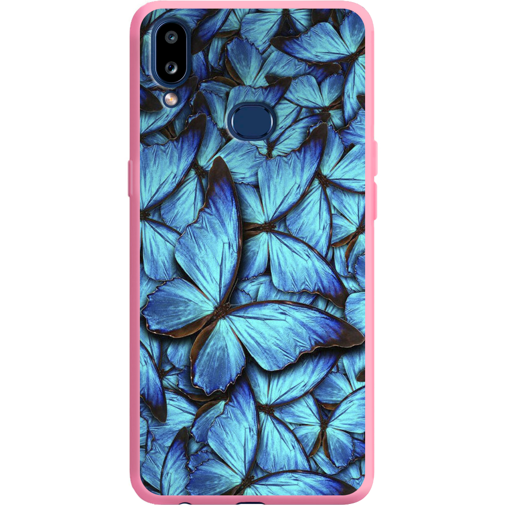 Чехол Boxface Samsung A107 Galaxy A10s лазурные бабочки Розовый силикон (37944-up1550-42164)