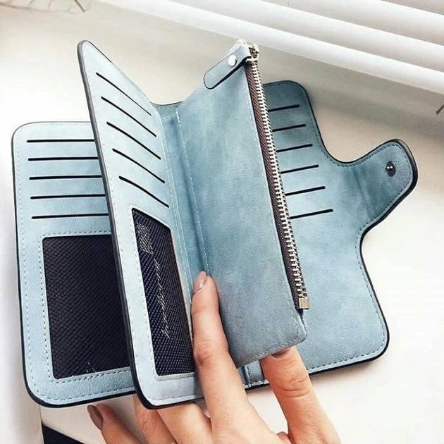 Гаманець Baellerry Forever жіночий замшевий 19х10,5х2 см Блакитний - фото 8