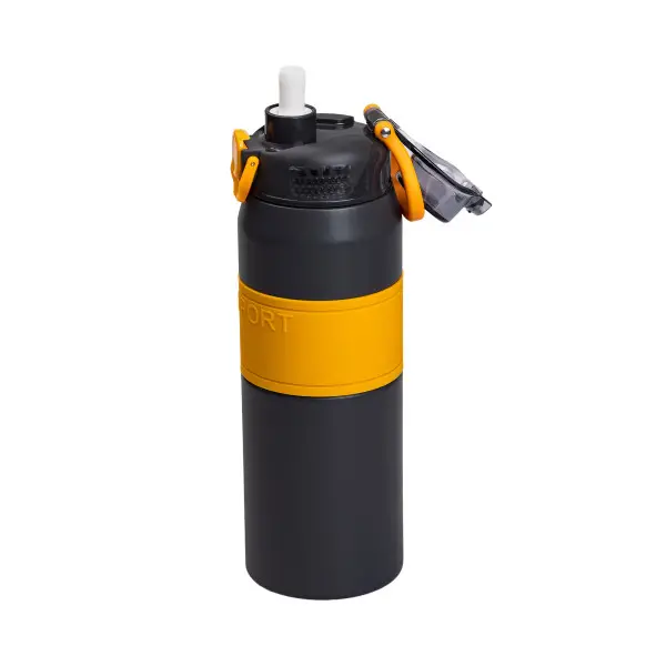 Термос с ручкой Sport YIWU из нержавеющей стали с мундштуком 800 мл Серый (147-107-HP-14-6G) - фото 3