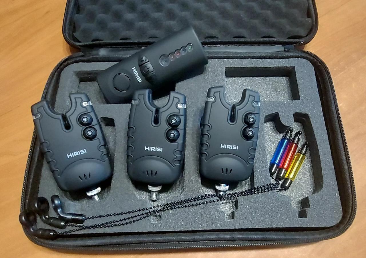 Комплект сигнализаторов поклевки Hirisi SQ-3 с пейджером и свингеры в кейсе (2703637468)