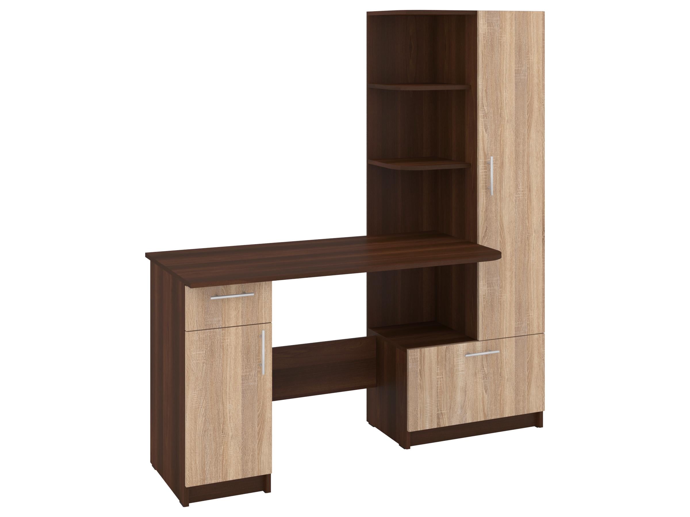 Письменный стол PEHOTIN Шанс-П 150х60х75/164,5 см Орех/Дуб сонома (PN-101709)