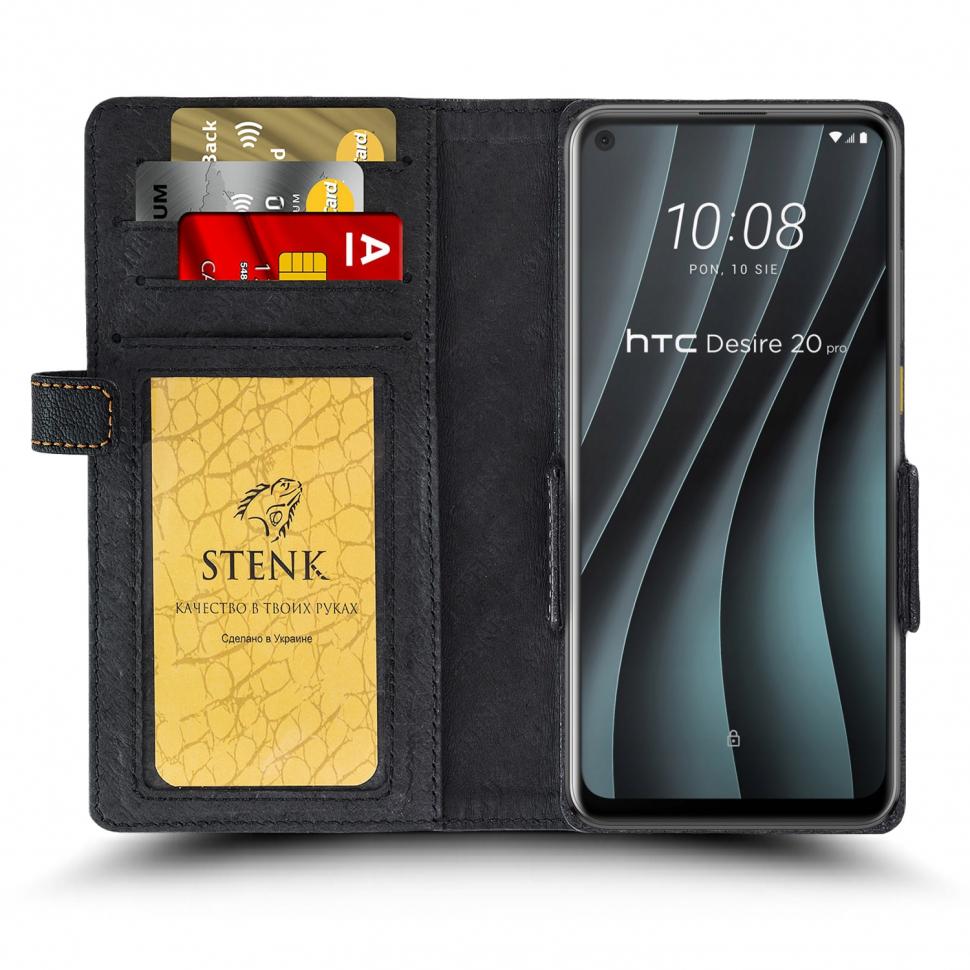 Чехол книжка Stenk Wallet для HTC Desire 20 Pro Черный (68317)